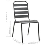 Outdoor Chair Set of 4 Dark Grey E-coated Steel Standard 310155
