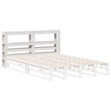 Headboard with Shelves White 150 cm Solid Wood Pine 850882