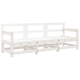 3 Piece Garden Lounge Set White Solid Wood Pine 825528
