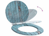 Soft-Close Toilet Seat Blue 44 x 38 cm MDF board 42027180