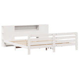 Bed Frame without Mattress White 200x200 cm Solid Wood Pine 3309891