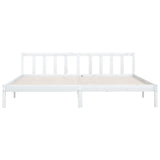 Bed Frame without Mattress White Solid Wood Super King Size 810098