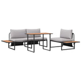 Garden Dining Set 3 pcs Light grey Steel 3335889