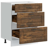 Kitchen Base Cabinet "Porto" Smoked Oak Engineered Wood 854264