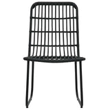 Dining Set Black Poly rattan, powder-coated steel, glass 3060252