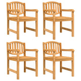 Garden Chair Set of 4 Teak Solid teak wood Standard Stackable 3157904