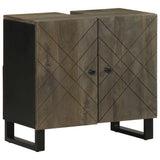 3 Piece Bathroom Furniture Set Black Solid Wood Mango 3310001