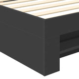 Bed Frame with Headboard Black 80 x 200 cm Engineered Wood 3408810