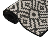 Outdoor Flatweave Rug 140x200 cm Black Stripes 340852