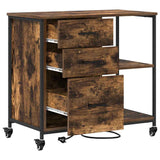Cabinet with Charging Station Smoked Oak 76 x 41 x 72 cm 859837