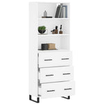 Highboard White 69.5x34x180 cm Engineered Wood 3189405
