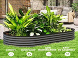 Set of Two 181 x 93cm Steel Planters - Dark Grey T3398P377569