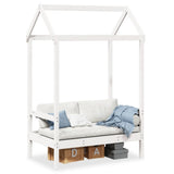 Bench with Roof White 117.5x70x176.5 cm Solid Wood Pine 846995
