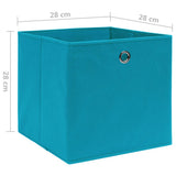 Storage Box Set of 10 Baby Blue Non-Woven Fabric 325233