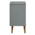 ZNTS Bedside Cabinet MOLDE Grey 40x35x65 cm Solid Wood Pine 350500