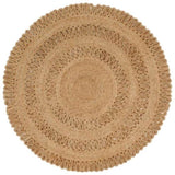ZNTS Area Rug Hand-braided Jute 120 cm Round 344950