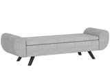 Storage Ottoman with Armrest, Upholstered Linen Storage Bench, Window Seat with Rubberwood Legs, T3398P342472