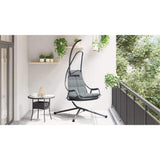 Hanging Egg Chair Folding Anthracite 94 x 107 x 196.5 cm Steel 42003852