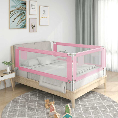 Toddler Safety Bed Rail Pink 200x25 cm Fabric 10206
