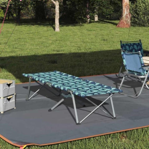 Folding Camping Bed Leaf pattern 62 x 194 x 42 cm Oxford fabric 42003121