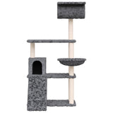 Cat Tree with Sisal Scratching Posts Dark Grey 131 cm 171605