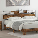 Storage Headboard with Shelf Smoked oak 200 cm Engineered wood 859662