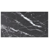 Table Top Black 120x65 cm 8mm Tempered Glass with Marble Design 322276