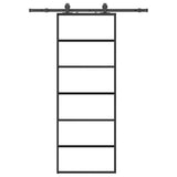 Sliding Door with Hardware Set Black 76x205 cm ESG Glass 3375903