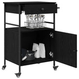 Kitchen Trolley Black Oak 56 x 43 x 89.5 cm Engineered Wood 871668