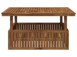 Garden Coffee Table Solid Acacia Wood Height Adjustable Natural 901245