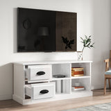 TV Cabinet High Gloss White 102x35.5x47.5 cm Engineered Wood 816178