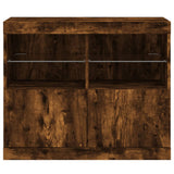 Sideboard with LED Lights Smoked Oak 81x37x67 cm 836662