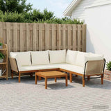 6 pcs Solid Acacia Wood & Rope Natural 3407769