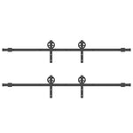 Sliding Door Hardware Kit 400 cm Steel Black 3295798