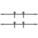 Sliding Door Hardware Kit 400 cm Steel Black 3295798