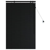 Venetian Blind Black 95 x 130 cm 35 mm Solid Paulownia Wood 42015465