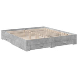 Bed Frame with Drawers without Mattress Concrete Grey 200x200 cm 3280359