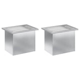 Garden Planter with LED 2 pcs Silver 30 x 40 x 30 cm 8008081