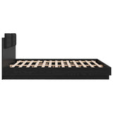 Bed Frame with Headboard Black Oak 200 x 200 cm Engineered Wood 3416333