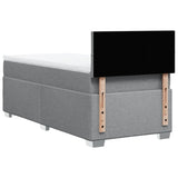 Box Spring Bed with Mattress Light Grey 90x200 cm Fabric 3285771