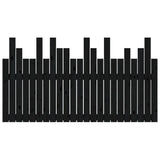 Wall Headboard Black 146.5x3x80 cm Solid Wood Pine 824797