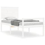 Senior Bed without Mattress White 90x200 cm Solid Wood 3195467
