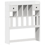 ZNTS Bed Frame without Mattress White 75x190 cm Small Single Solid Wood Pine 3323285