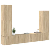 4 Piece TV Cabinet Set Sonoma Oak Engineered Wood 3114632