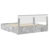 Bed Frame Concrete Grey 180 x 200 cm Engineered Wood 3408232