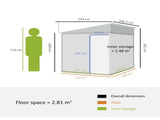 7 x 5ft Galvanised Metal Shed, with Sliding Door - White T3398P325269