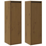 Wall Cabinets 2 pcs Honey Brown 30x30x100 cm Solid Pinewood 813512