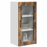 Wall Glass Cabinet LUCCA 2 pcs Smoked Oak 40 x 31 x 80 cm 884996