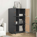 Highboard Grey 67x40x108.5 cm Solid Wood Pine 820174