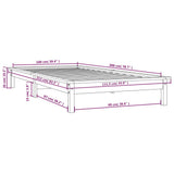 820535 Bed Frame without Mattress Black 100x200 cm Solid Wood